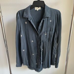 Cloth and Stone blue Starry button down from Anthropologie